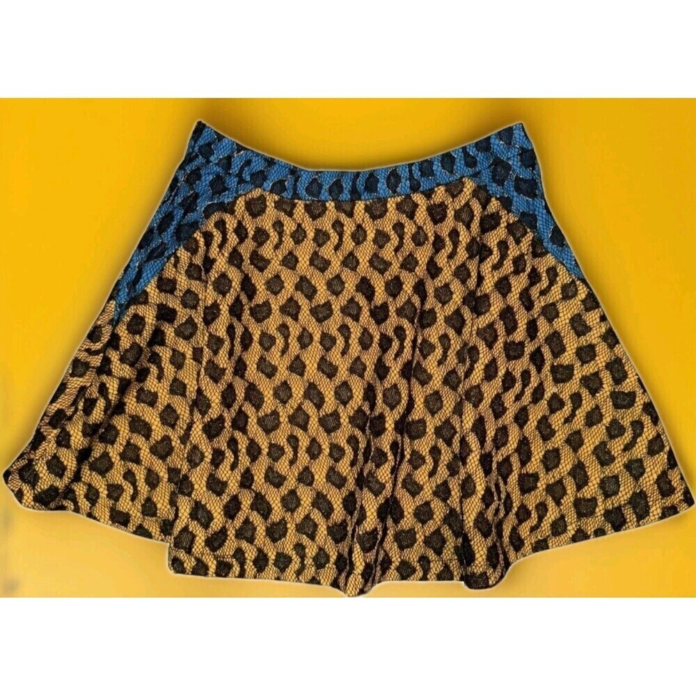 English Rose A-Line Mini Skirt Cheetah Lace Overlay Medium Goth Party Cr60 New